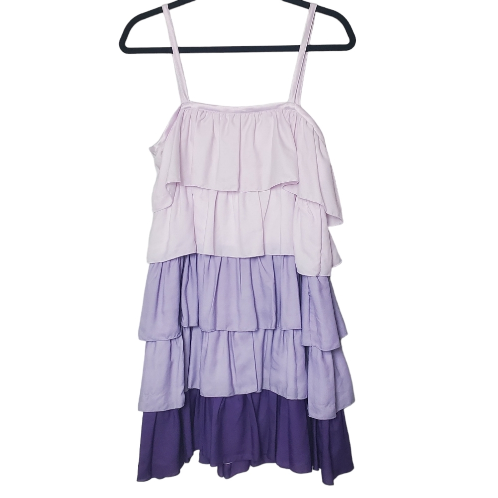 Erin Fetherstone for Target | Tiered Ruffle Spaghetti Strap Dress | Purple | 11